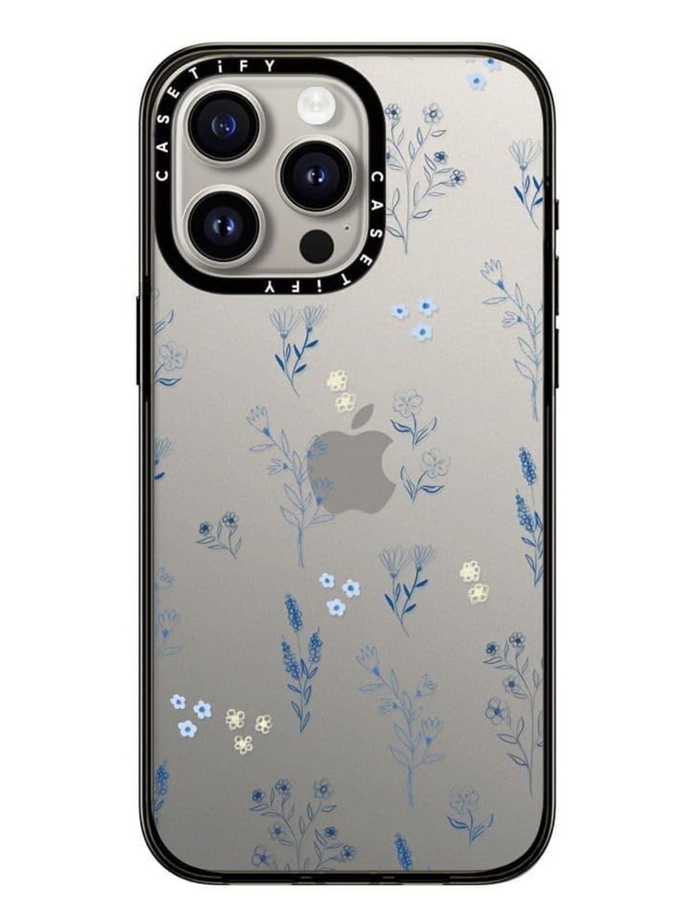 iPhone 16 pro max Casetify Blue Floral Clear Phone Case